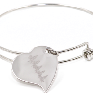 Charm Bracelet Heart or Oval Charm Back is Engravable